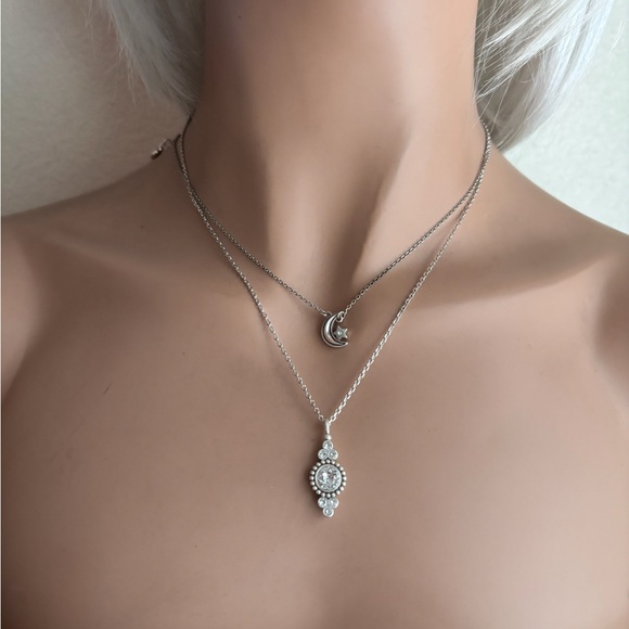 Brighton Jewelry - Brighton Necklaces moon on one.Crystal pendant on second one Wear apart/together